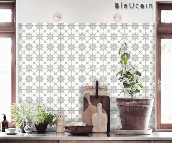 Buy Pacific Grey Moroccan Tile Wall Stair Floor Self Adhesive Online in  India - Etsy