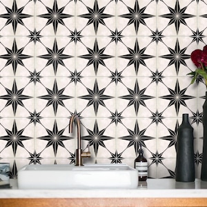 Positano Peel and Stick Vinyl Tile Stickers | Removable & Waterproof - Ideal for Kitchen Bathroom Backsplash Floor, DIY Wall Designs