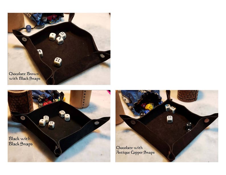 Suede Leather Collapsible Dice Tray
