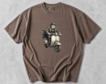 Winston Churchill Vespa Scooter T-Shirt, British Prime Minister Graphic Tee