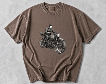 Nikola Tesla Motorcycle Shirt, Electric Biker Tee, Inventor Graphic T Shirt, Science Gift for Engineers and Physics Lovers