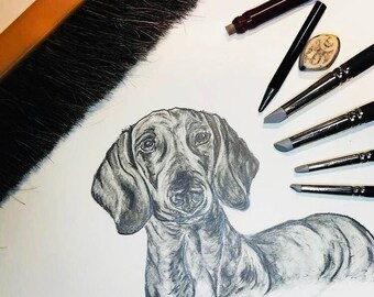 Custom Pet Portrait, 100% Hand-drawn dog portrait, Pet Drawing from photo, Pet portrait, Dog Portrait, Sketch from photo, Custom Pet Art