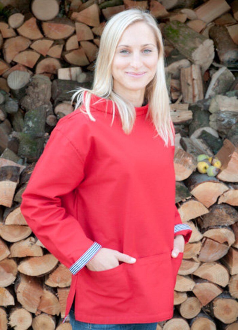 Gardening Smock Red Cornish Smock Made in Cornwall Etsy