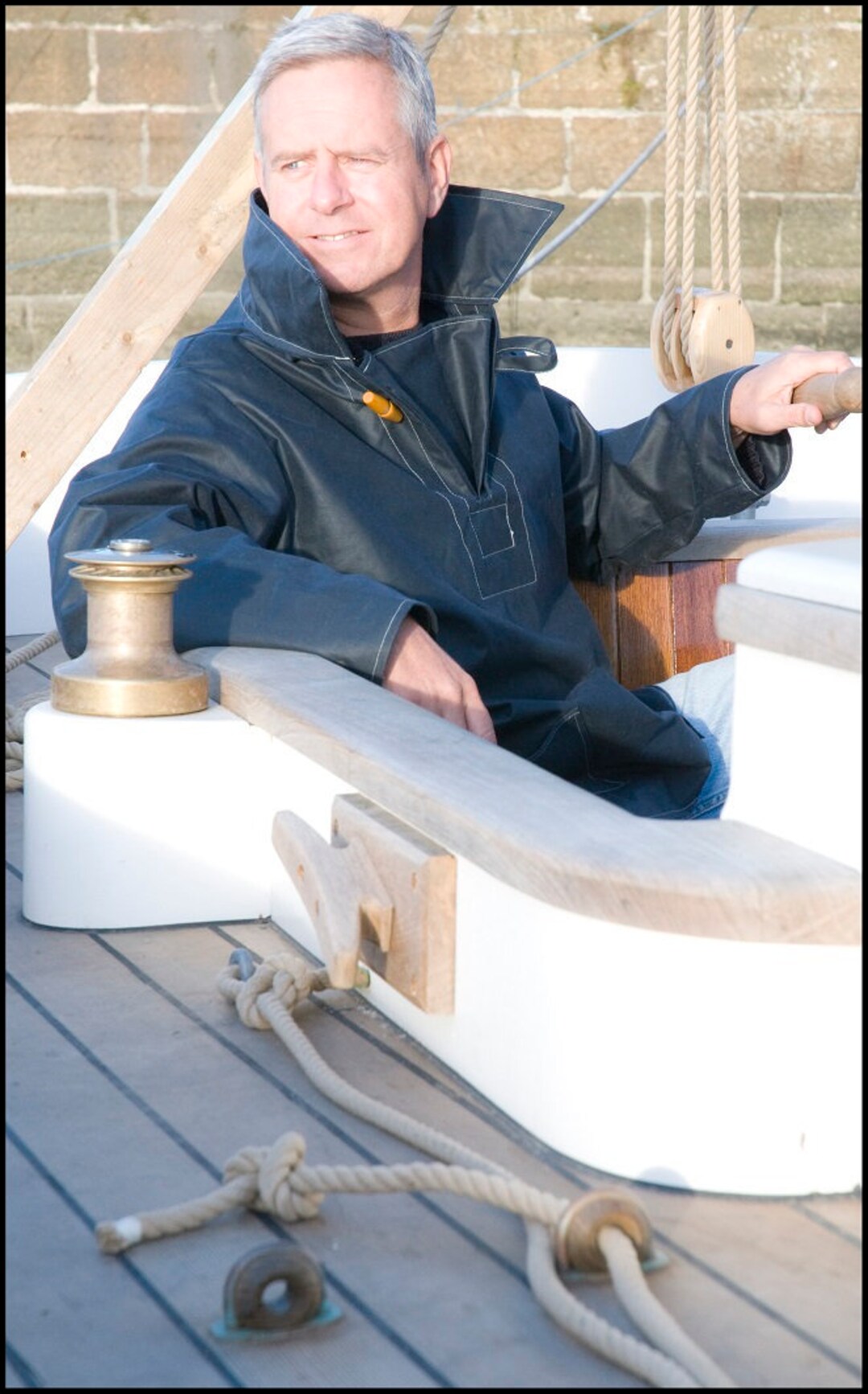 Cornish Men's Navy Waxed Cotton Smock Etsy