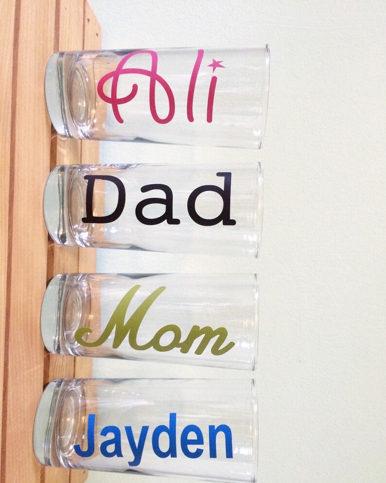 Customized Drinking Glass. Name Glass. Pick Your Color Etsy