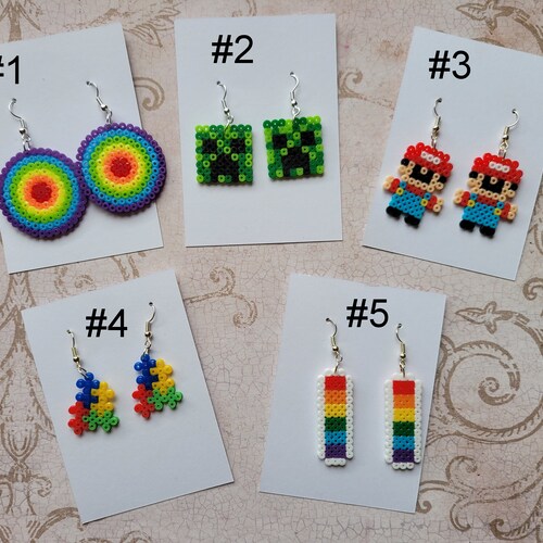 New York Yankees White Perler Bead Earrings With Surgical Etsy Israel