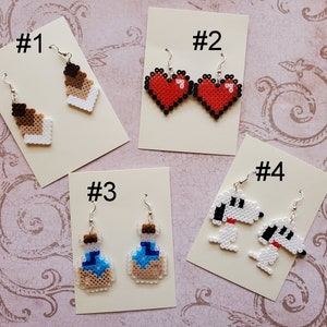 Perler Bead  Earrings.  #PERL-21