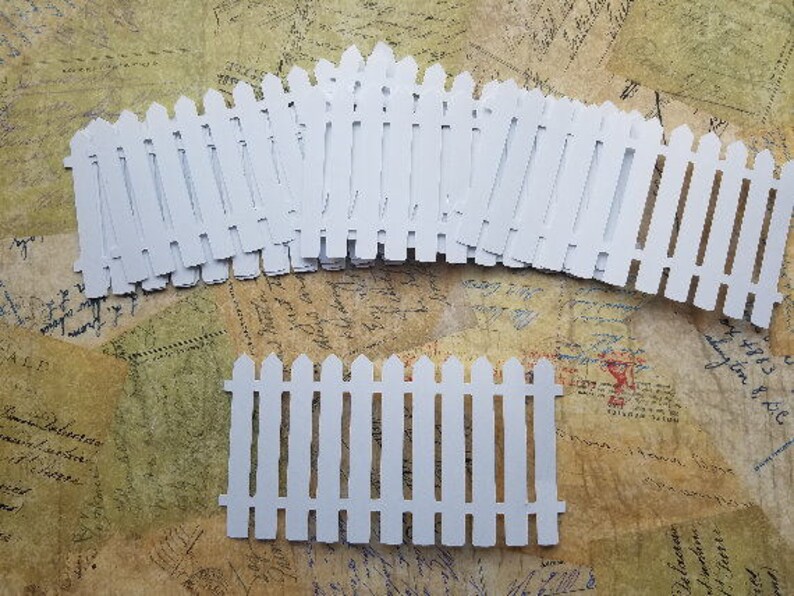 Die Cut White Picket Fence. TAR-12 image 1