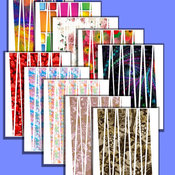 Paper Bead Digital Download Design Strips   #Triangle Set 1