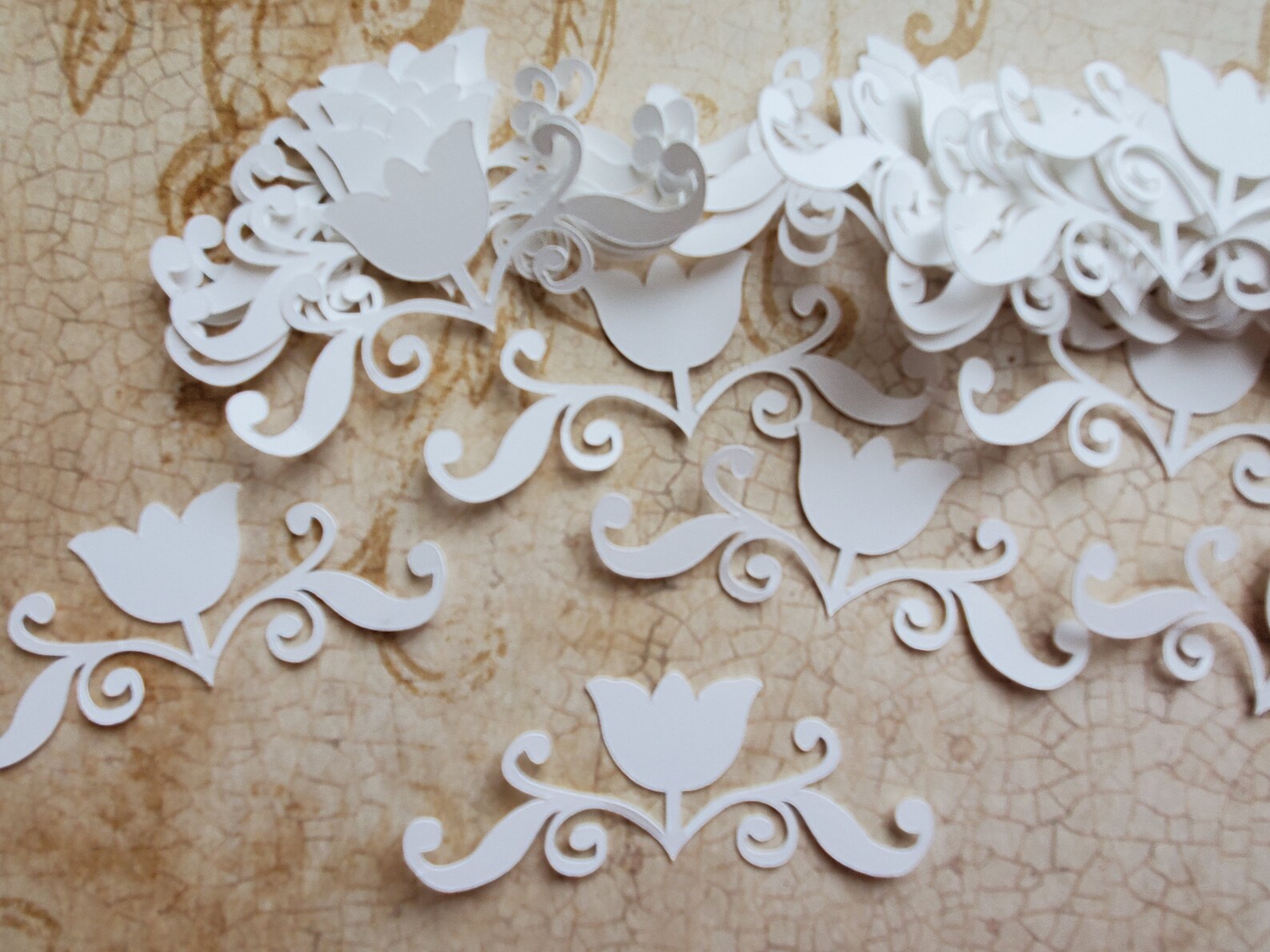 Tiny Die Cut Flowers Embellishments. RL8 Etsy