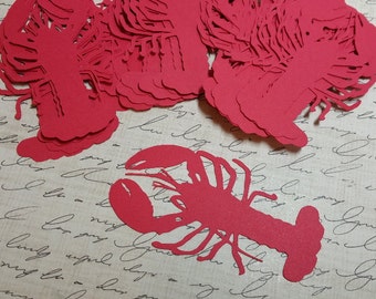 Summer Placeholder Scrapbooking Cardmaking 4 ~ Name Tags Shore Lobster Die Cuts ~ Qty Journal Clambake Beach Summer Dinner