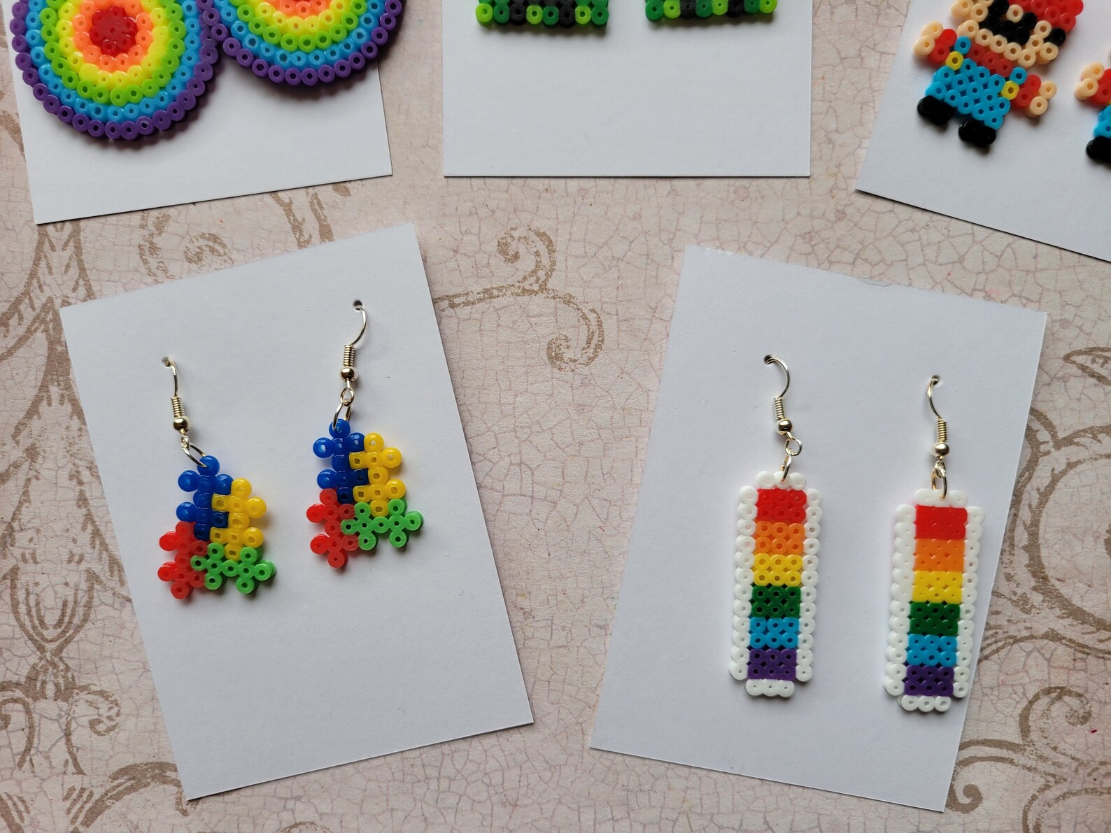 Perler Bead Earrings. GWL4 Etsy
