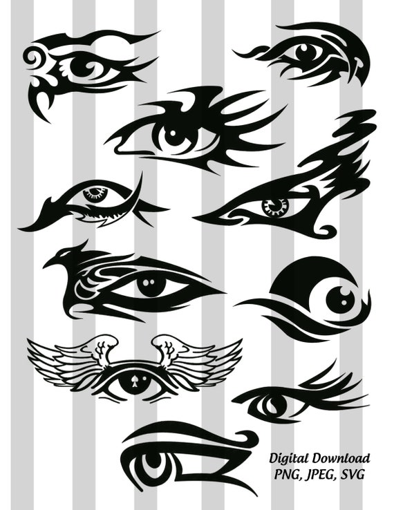 Tribal Eyes Digital Download. SVG PNG and Jpeg (Download Now