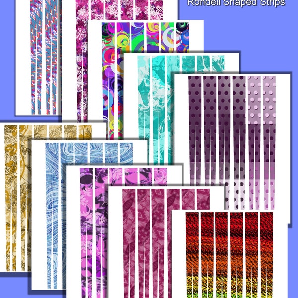 Paper Bead Digital Download Design Strips   #Double Rondelle Set 2