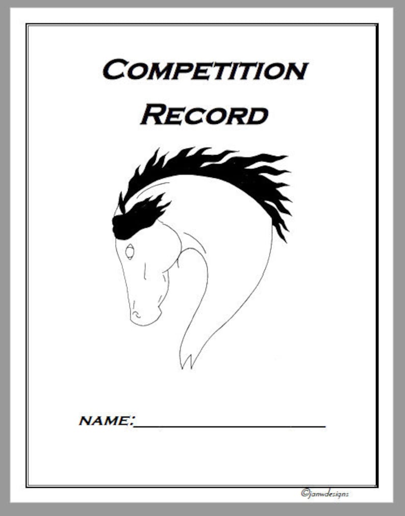 Horse Competition Record Equine Journal Planner Letter/a4 Etsy
