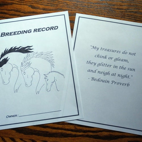 Equine Journal System Letter Size Horse Record Keeping Etsy