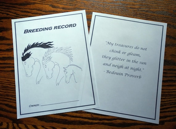 Equine Breeding Journal: Horse Record Keeping System (Letter/A4)