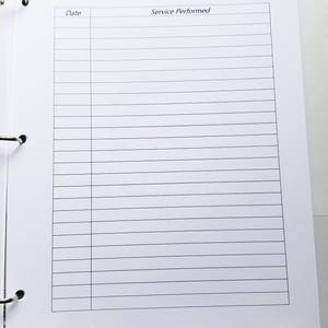 May include: A white binder with the title "HOOF CARE" and columns labelled "Date" and "Service Performed".
