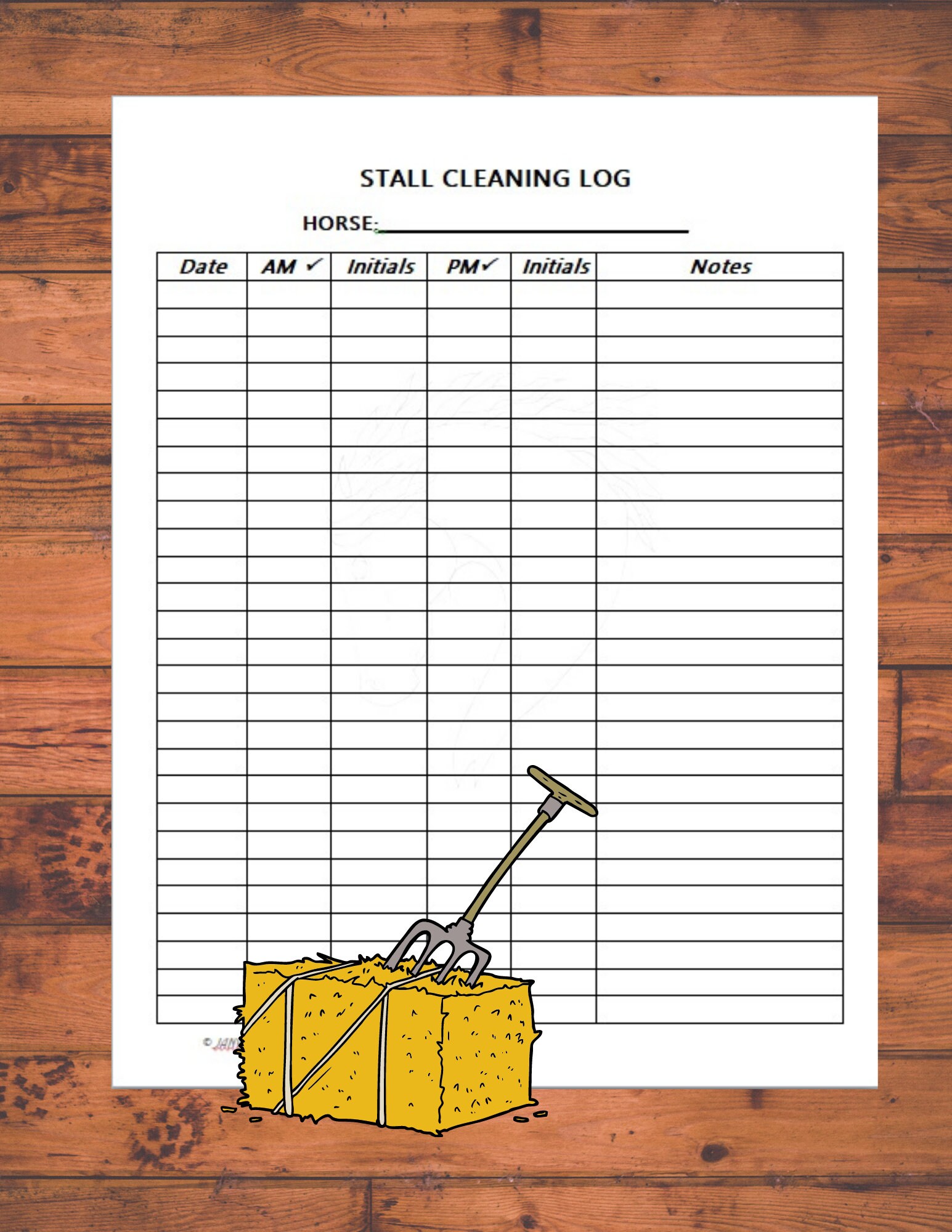 Equine Journal System, Boarding Stable Edition, Letter/A4 size, horse