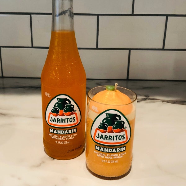 Recycled Jarritos Soda Bottle 8 oz Soy Candle Fruit Punch/Strawberry/Pineapple