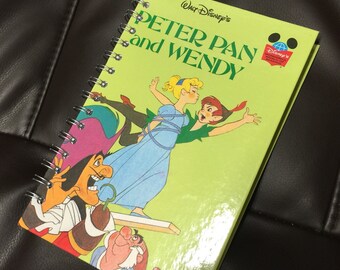 Vintage Peter Pan and Wendy Repurposed Storybook Notebook/Journal/Address/ Planner/Autograph