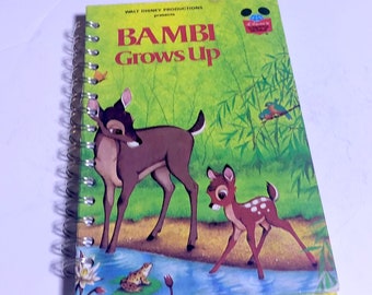 Ready Made. Disney Vintage Bambi Repurposed Storybook Journal Notebook