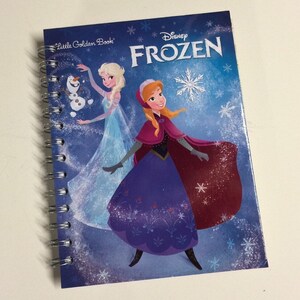 Disney Frozen Repurposed Little Golden Book Planner/Sketchbook/Journal/Autograph Book/Notebook Princess Anna Elsa