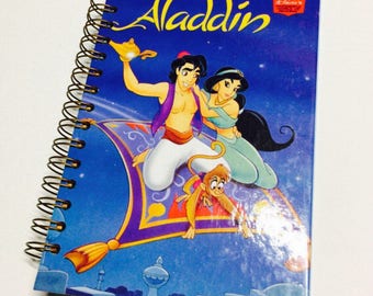 Disney Aladdin Repurposed Storybook Planner/Sketchbook/Journal/Address Book/Autograph Book/Notebook