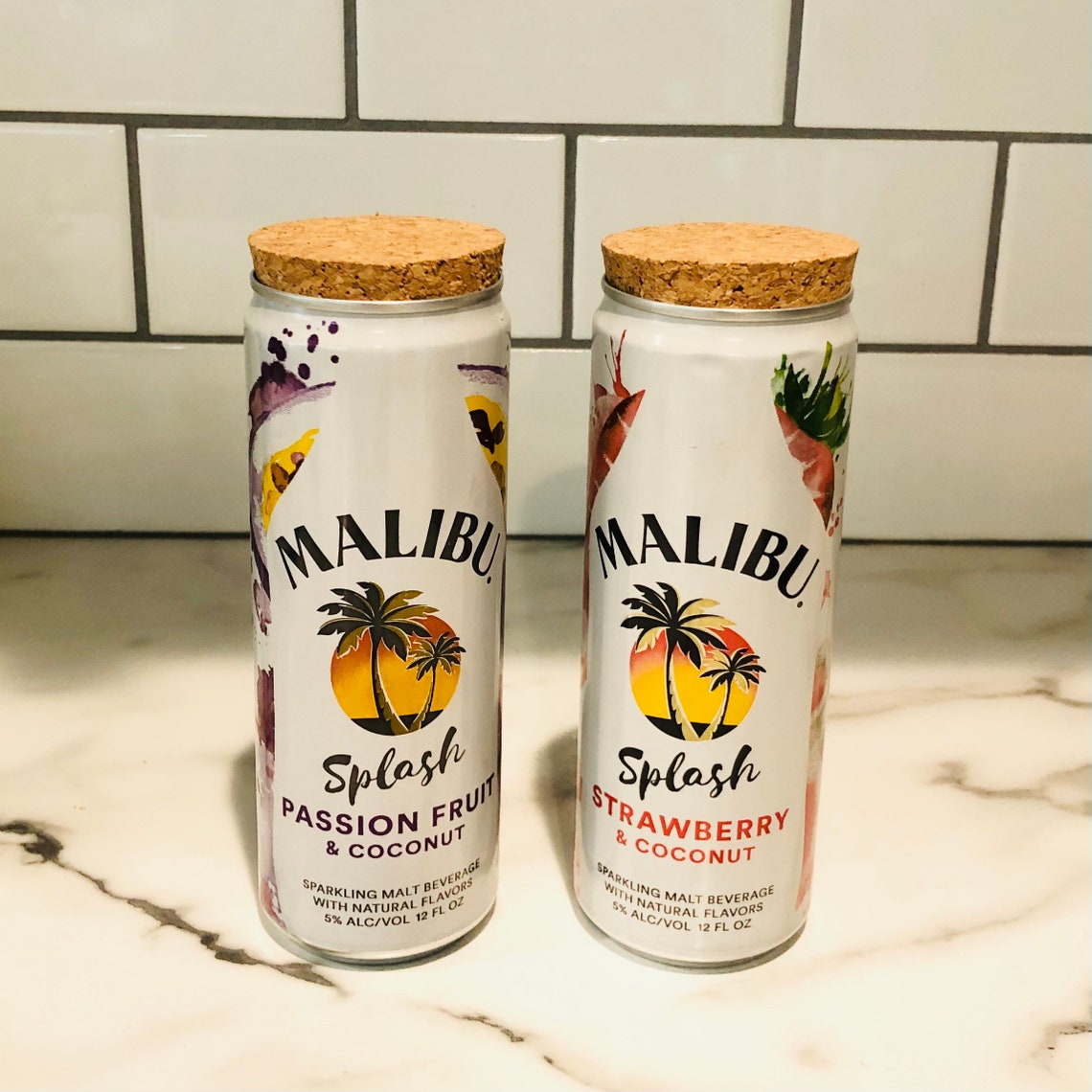 Recycled Malibu Splash Seltzer Can With Cork Lid 12 Oz Soy Etsy