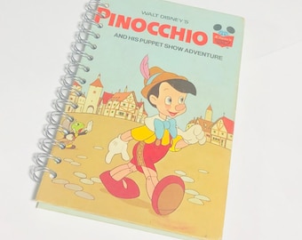 Vintage Disney Pinocchio Repurposed Storybook Planner/Sketchbook/Journal/Autograph Book/Notebook