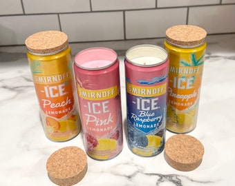 Recycled Smirnoff Ice Candle, Soy Coconut Wax Blend