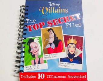 Disney Villains LARGE Repurposed Book Planner/Lesson Planner/Notebook/Sketchbook/Scrapbook