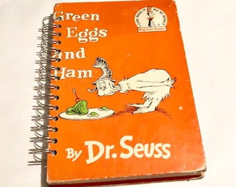 Vintage Dr. Seuss Green Eggs and Ham Repurposed Storybook Undated Weekly Planner 12 months