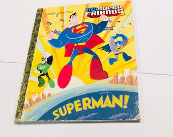 Superman Repurposed Little Golden Book Planner/Sketchbook/Journal/Autograph/Notebook DC Super Friends