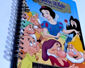 Large Disney Snow White Repurposed Storybook Desktop Planner/Sketchbook/Journal/Notebook