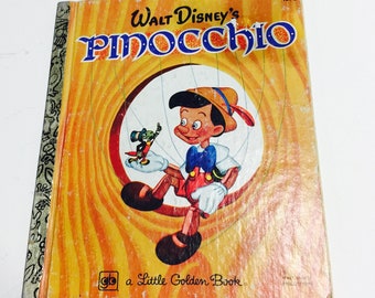 Vintage Disney Pinocchio Repurposed Little Golden Book Planner/Sketchbook/Journal/Autograph Book/Notebook