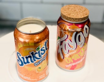 Recycled Orange Soda Can Candle Faygo Sunkist