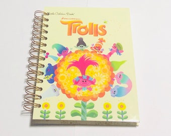 Trolls Repurposed Little Golden Book Planner/Sketchbook/Journal/ Autograph Book/Notebook Dreamworks