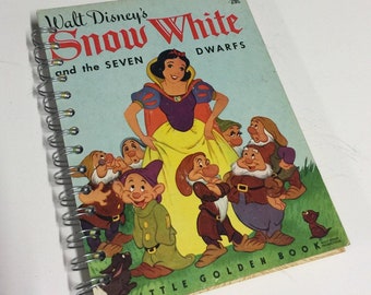 Vintage Disney Snow White Repurposed Little Golden Book Planner/Sketchbook/Journal/Autograph book