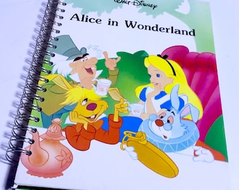 Disney Alice in Wonderland Repurposed Storybook Weekly Planner Notebook Journal