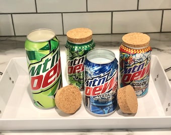 Recycled Mtn Dew Can Candle, Soy Wax, Hand Poured