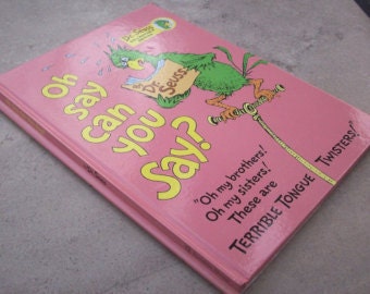Large Dr. Seuss Oh Say Can You Say Repurposed Storybook Calendar/Lesson Planner/Sketchbook/Journal/Notebook