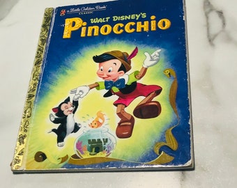 Disney Pinocchio Repurposed Little Golden Book Planner/Sketchbook/Journal/Autograph Book/Notebook