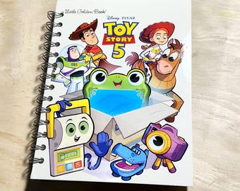 New Toy Story 5 Repurposed Little Golden Book Planner/Journal/ Scrapbook/Notebook Disney Pixar