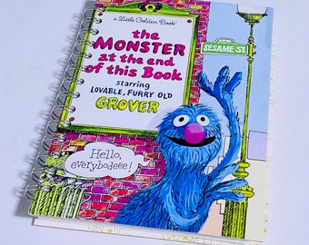 Vintage Sesame Street Grover Little Golden Book Journal/Sketchbook