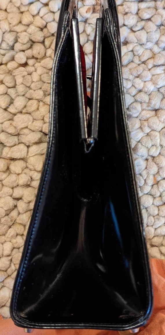 70s Vintage Christian Dior Black Patent Leather P… - image 3
