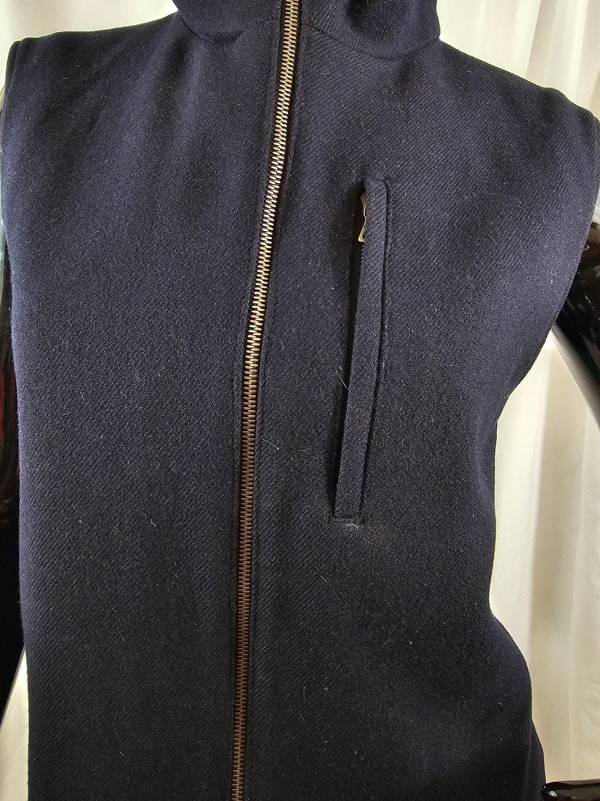 VTG Y2K Prada Mink Lined Full Zip Navy Wool Vest Sz M - Etsy
