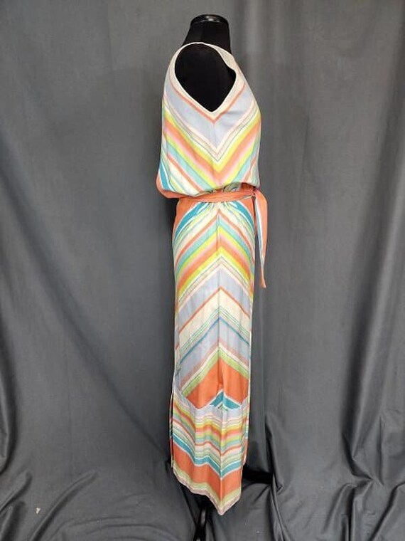 VTG 60's 70's multicolored striped CHEVRON backle… - image 5