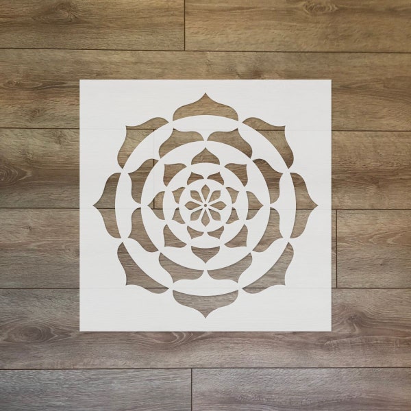 Lotus Mandala - Sacred Geometry Reusable Plastic Stencil