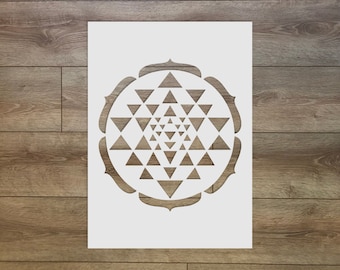 Sri Yantra - Sacred Geometry Reusable Plastic Stencil